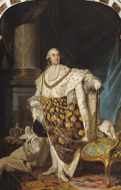Luigi XVI (1754-93) in abiti da incoronazione, dopo il 1774 da Joseph Siffred Duplessis